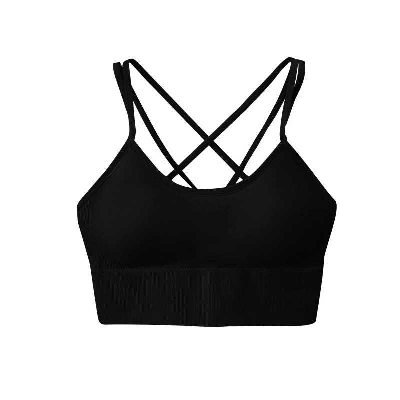 Seamless Bras Cross Back Women Sports Bra Gym Running Push Up Bralette Vest Elastic Brassiere Women Fitness Underwear Bra Top