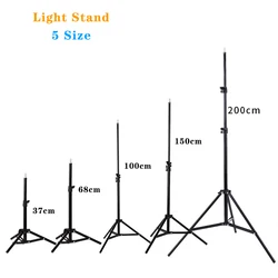 Tripé para fotografia de 200cm, suporte de luz com cabeça de parafuso 1/4, tripé ajustável para foto, anel de luz para telefone, estúdio fotográfico