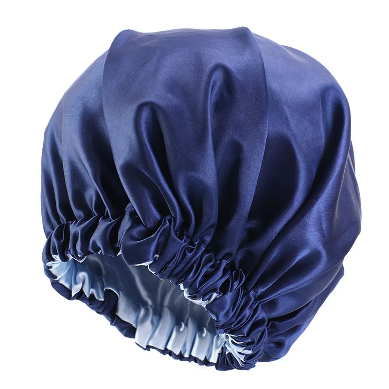 

Reversible Satin Bonnet Hair Caps Double Layer Adjust Sleep Night Cap Head Cover Hat For Curly Springy Hair Styling Accessories