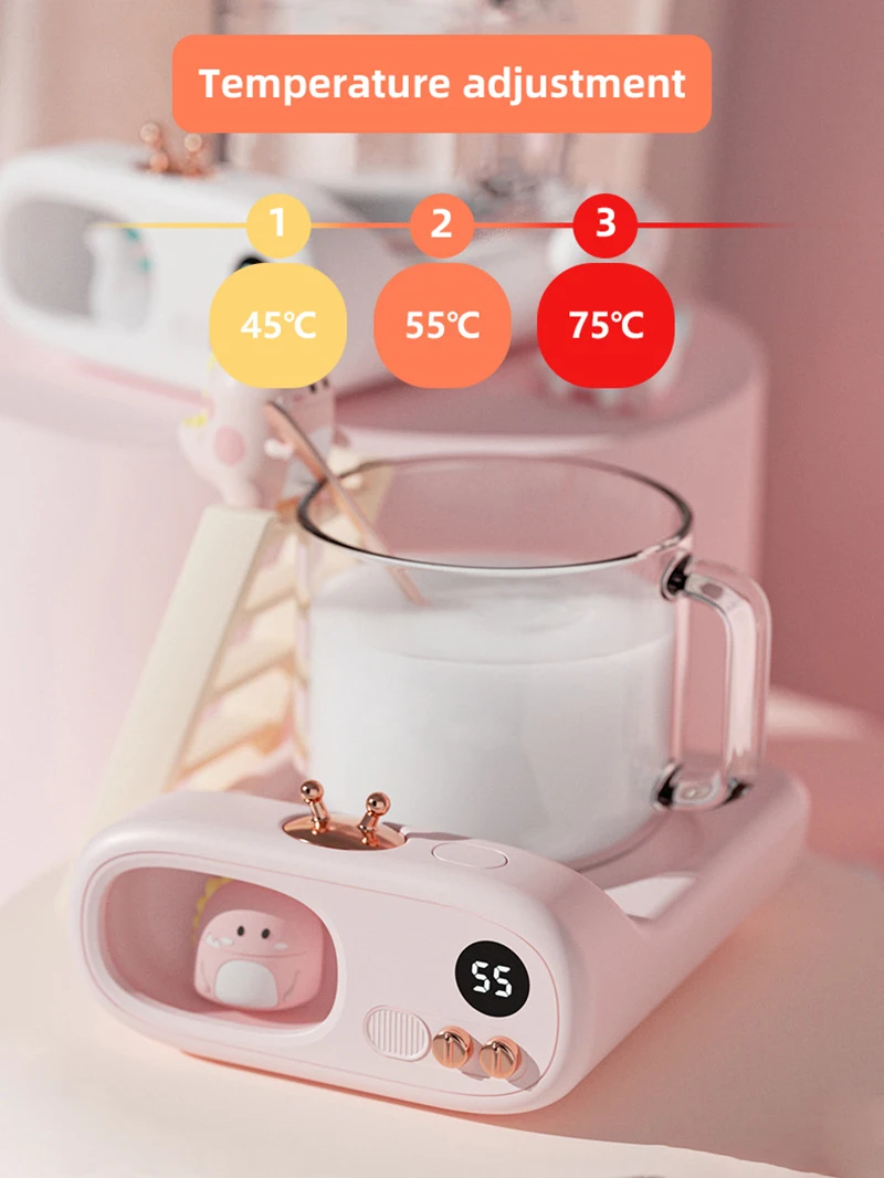 110-220V Cup Heater Coffee Mug Warmer Cute Pet Warmer Coaster Electric Hot Plate Smart Heating Pad For Milk Tea Water Best Gift