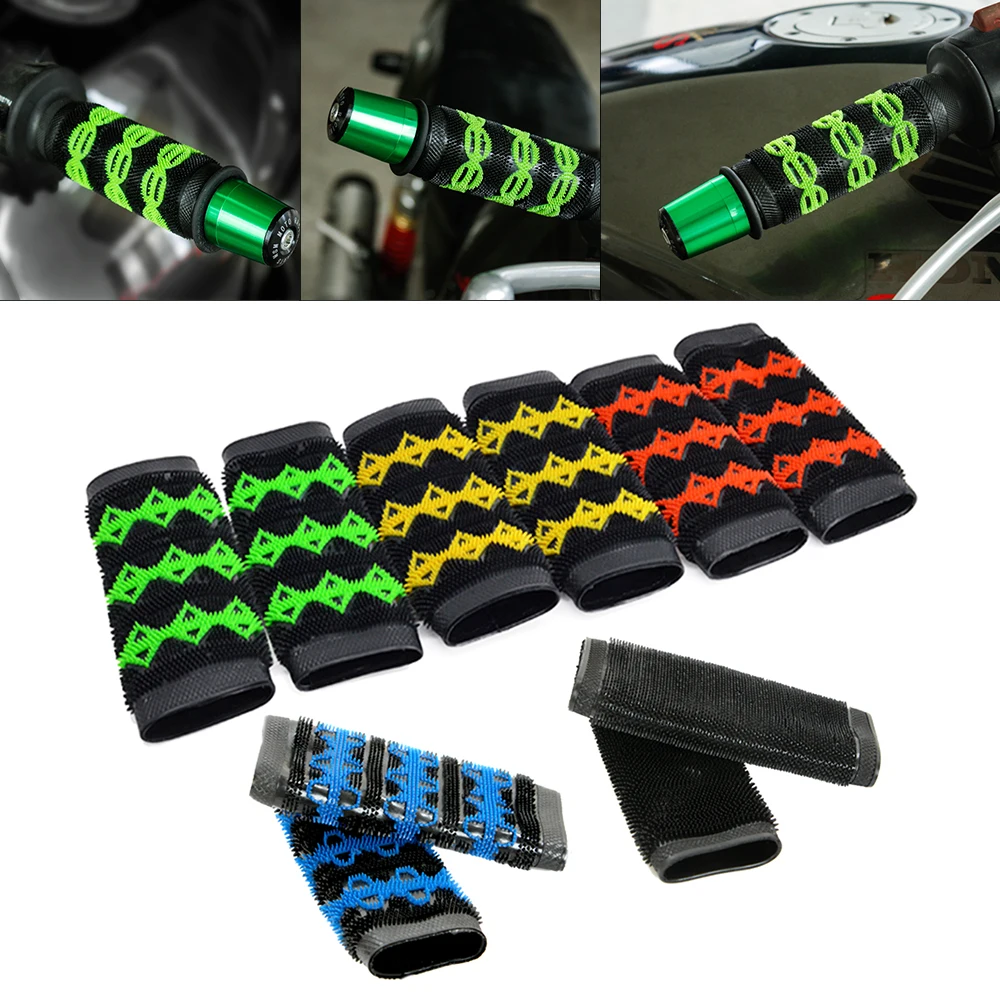 Universal 2pcs Motorcycle Handlebar Protector Rubber Soft Anti-Slip Handlebar Universal Handle Bar Cover Accessories