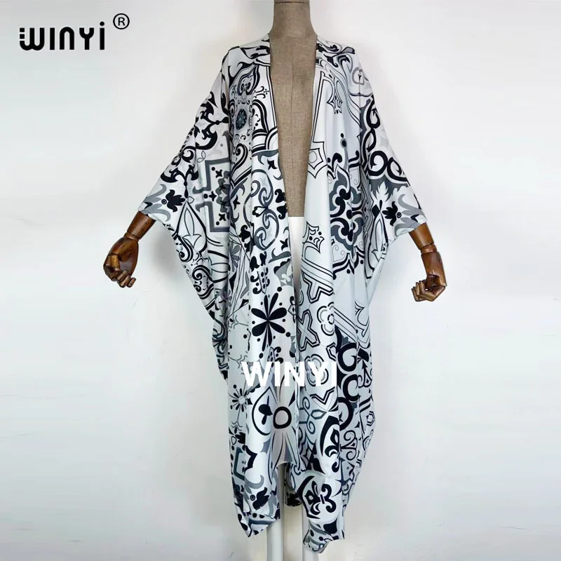 2021 Mulheres Cardigan de Verão África فستان winyi زهري maxi robe femme beah sexcy Boho Maxi Férias Africano SARJA Manga Batwing Manto