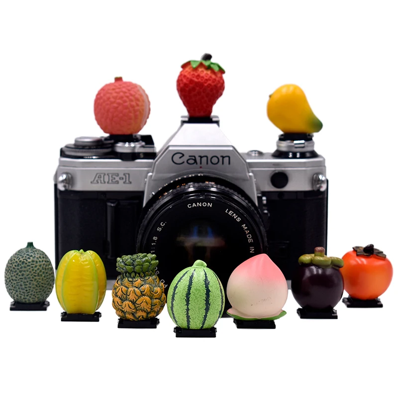 

New Fruit 3D Camera Flashlight Hot Shoe Cover Original Creative Cartoon Camera Hotshoe Protective Cover For Canon Nikon Fujifilm