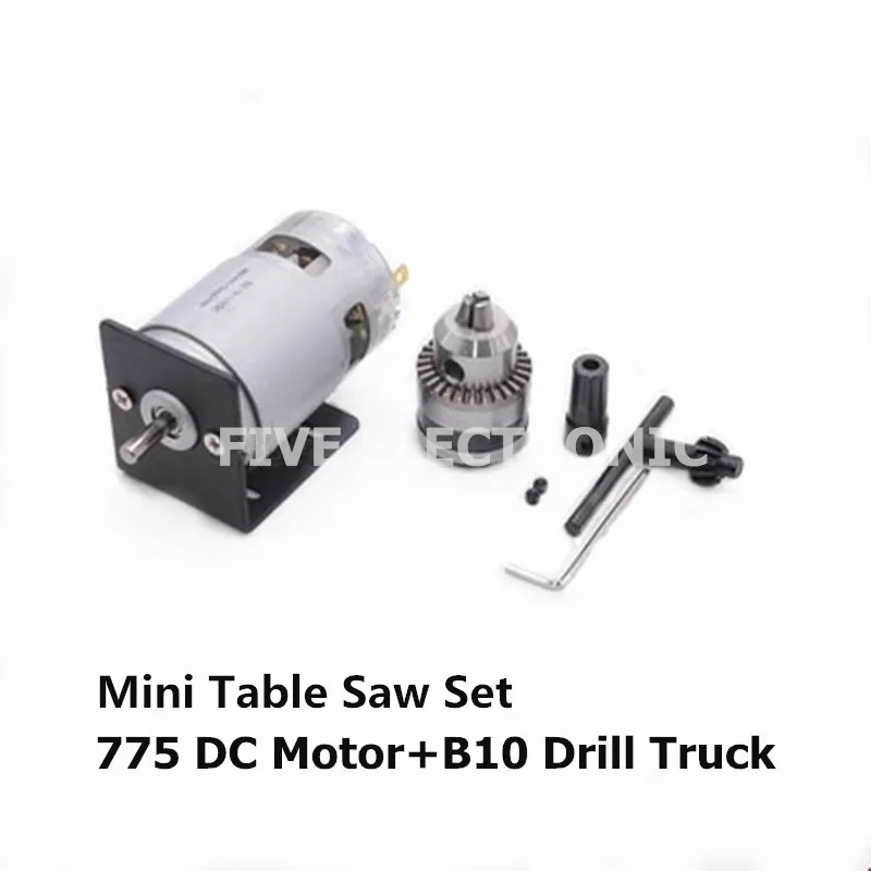 12V/24V Mini Table Saw Set 775 DC Motor+JT0/B10/B12 Drill Truck with holder for Wood Saw cutting Sander Saw-Blade