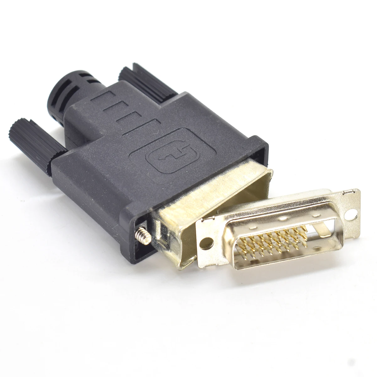 1pc dvi 24 + 1 macho DVI-D 24 + 1 pino macho solda tipo adaptador conector preto