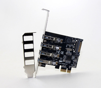 4 Port USB 3.0 5Gbps PCI-Express X1 Card Adapter HUB Support Low Profile Bracket