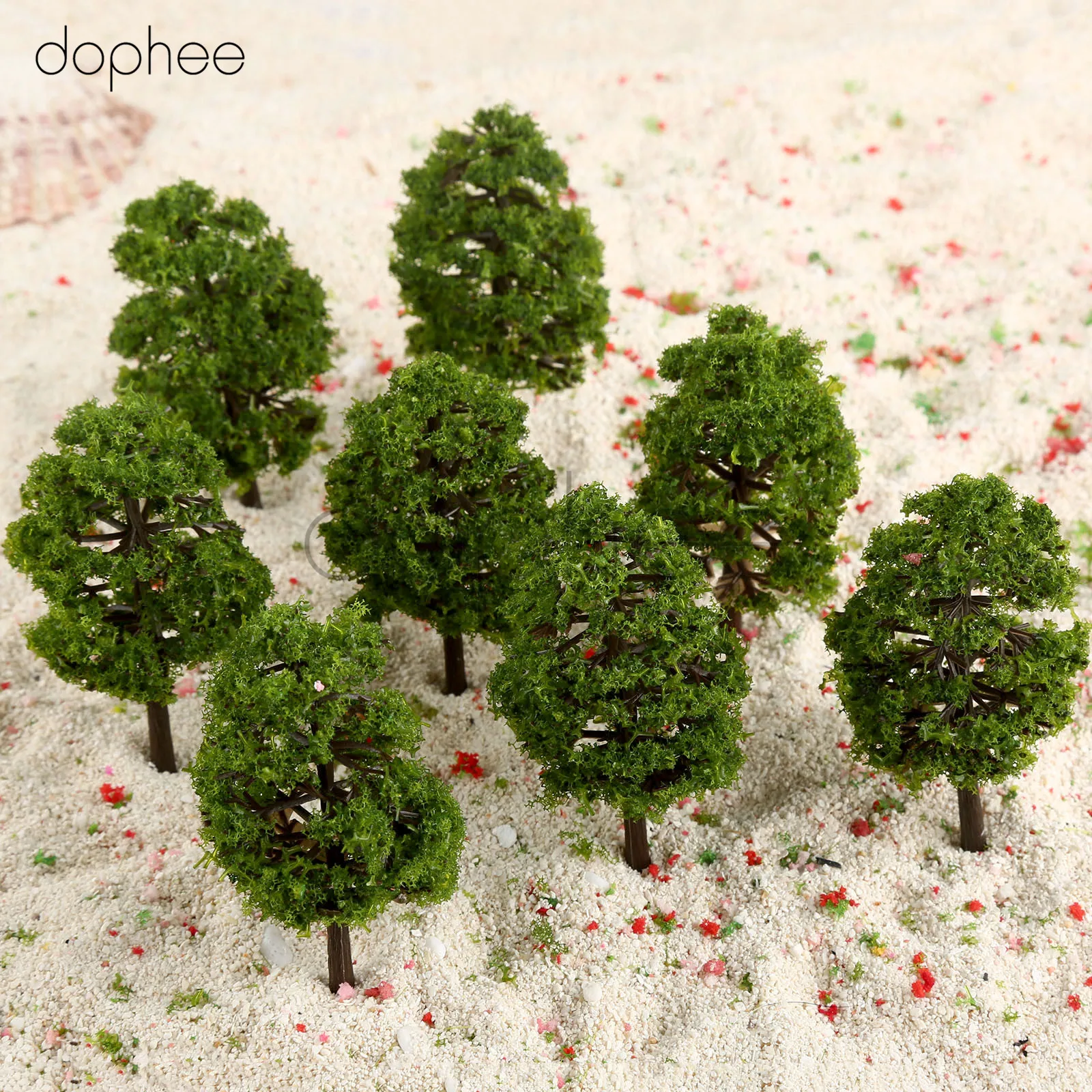 dophee 20pcs Model Tree Scale 1:100 9cm Train Railroad Scenery model landscape Mini Garden Decorations