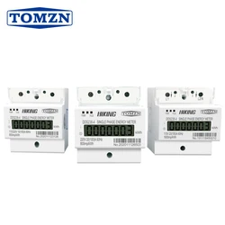 100A 110V 220V 50-60HZ LCD monofase 2 fili 3 fili Din-rail kWh watt ora contatore di energia per America