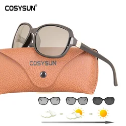2021 Luxe Lady Meekleurende Zonnebril Vrouwen Big Frame Gepolariseerde Vrouwen Bril Vrouwelijke Shades Originele Óculos Met Cover