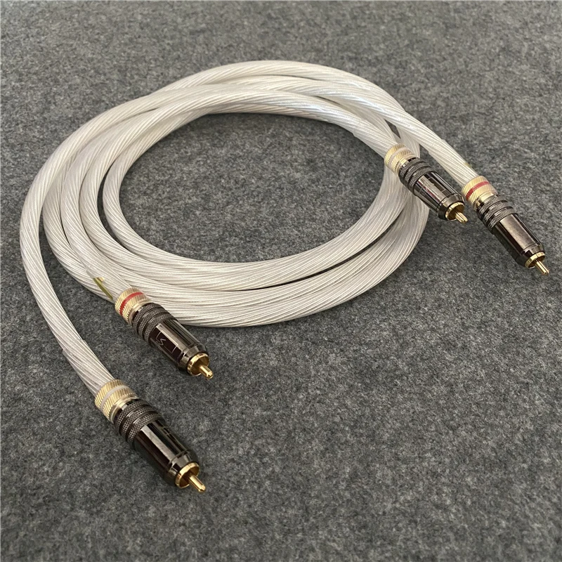 

Audiophile 5N OCC Crystal Silver RCA Cable with WBT Gold Plated Connector HiFi Audio Line