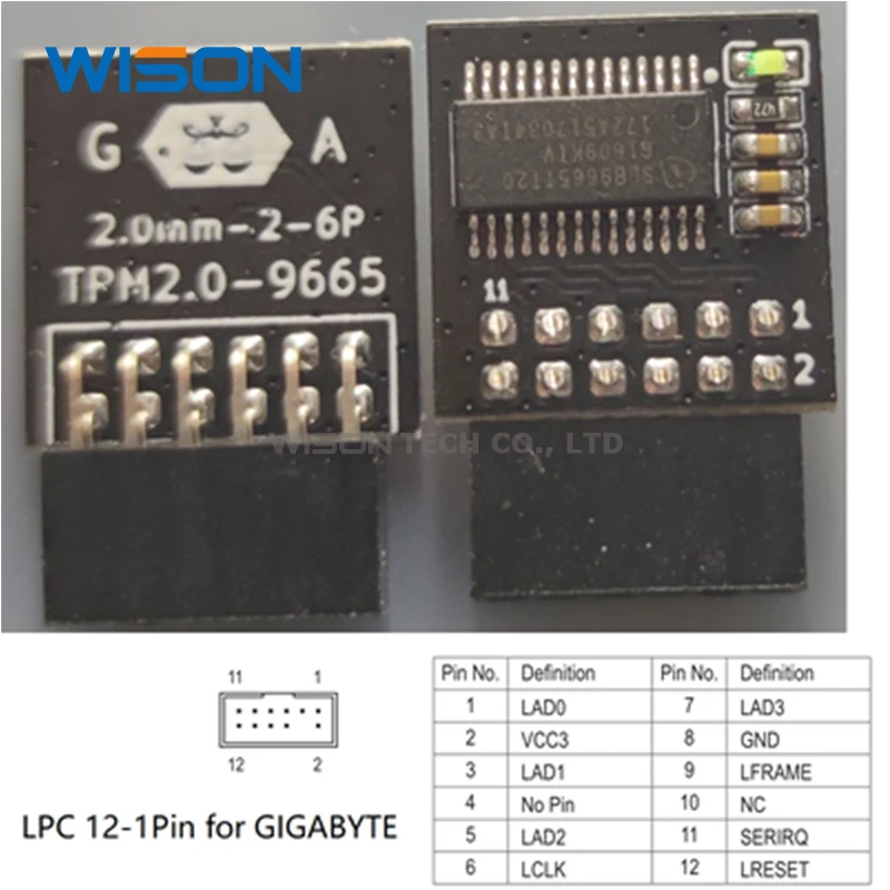 وحدة أمان TPM وحدة TPM2.0 وحدة أمان win11 وحدة LPC LPC اللوحة الأم العامة