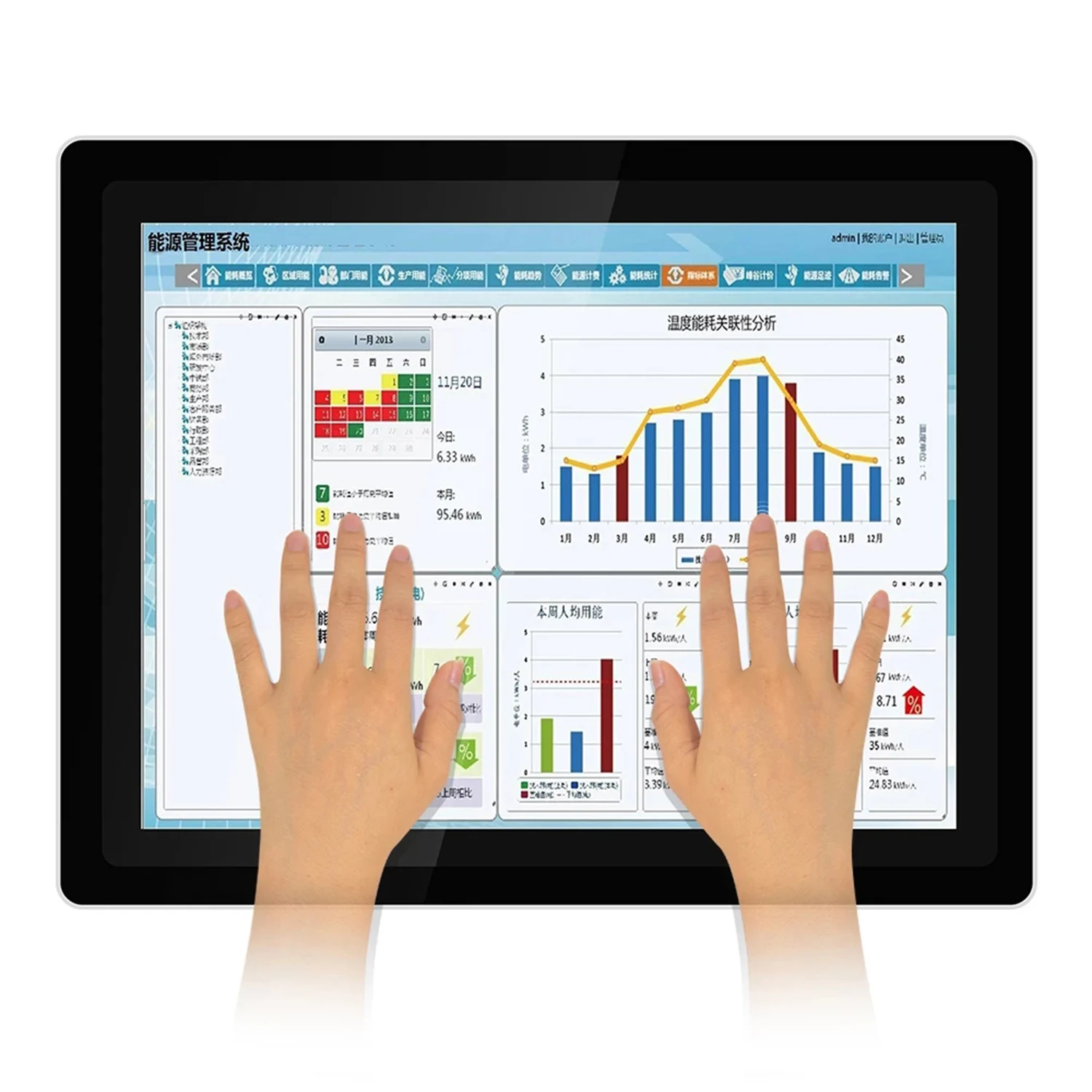 15.6 18.5 19 21 Inch Fully Enclosed Embedded Industrial Computer Monitor LCD Display with Capacitive Touch Screen DVI Interface