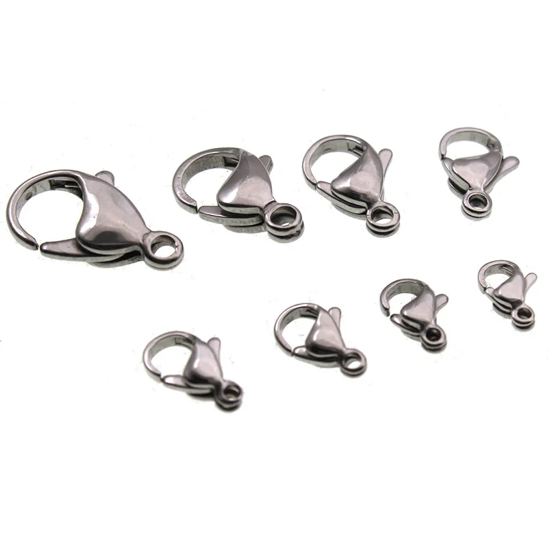 

30pcs Stainless Steel Jewelry Findings Lobster Claw Clasp Connectors Hooks for Necklace & Bracelet Chains DIY Jewelry Findings