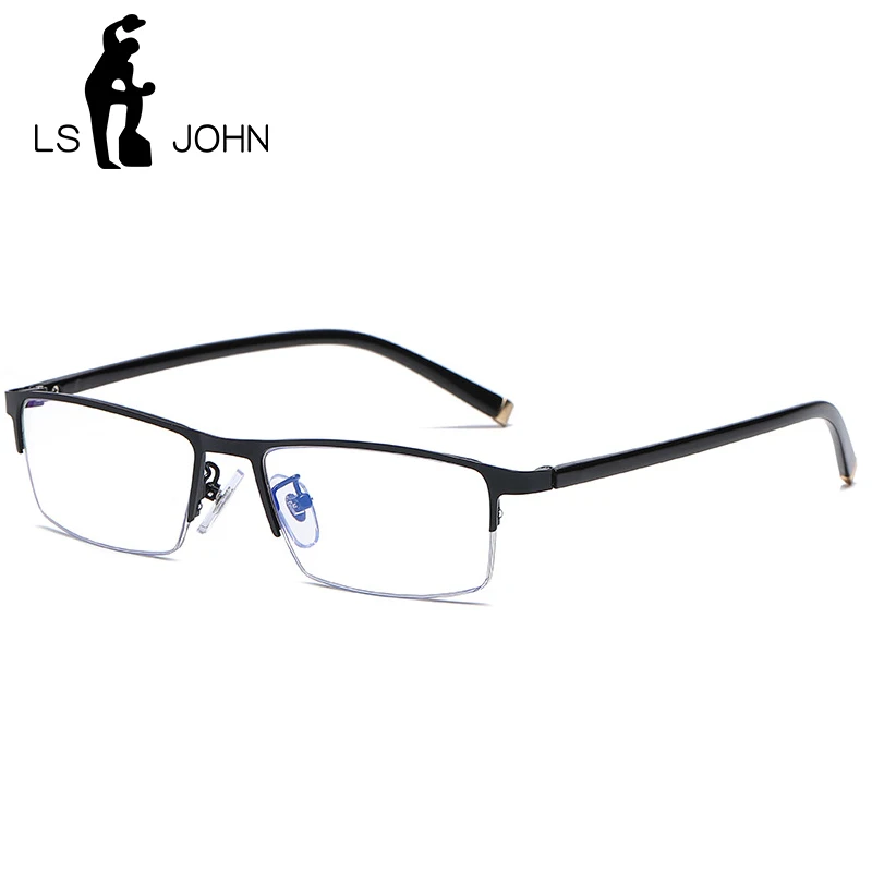 

LS JOHN New Square Reading Glasses Men Anti Blue Ray Prescription Eyeglasses Women Half frame Presbyopic Eyewear +1.0 to +4.0