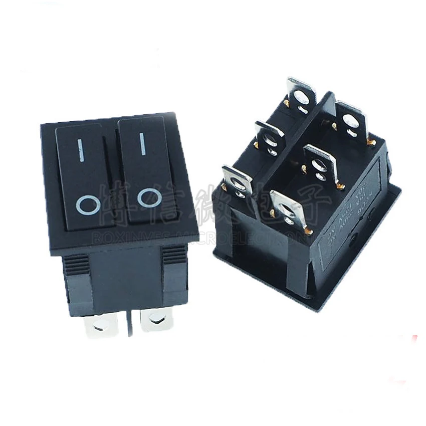 10PCS/Lot KCD4 Rocker Boat Switch 6Pin/6P 2 Position ON-OFF Double-Way 16A/250VAC Green/Red