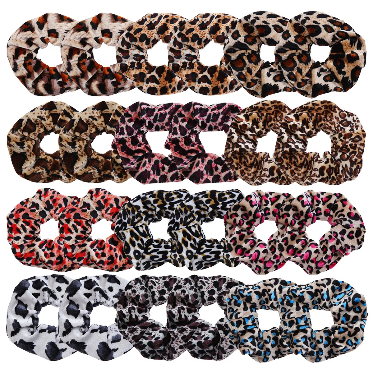 hot Sale 1pc Floral Printed Leopard Creative fashion lady hair ring Scrunchie Elastic Hair Band Hair Ties Rope Hair Accessories