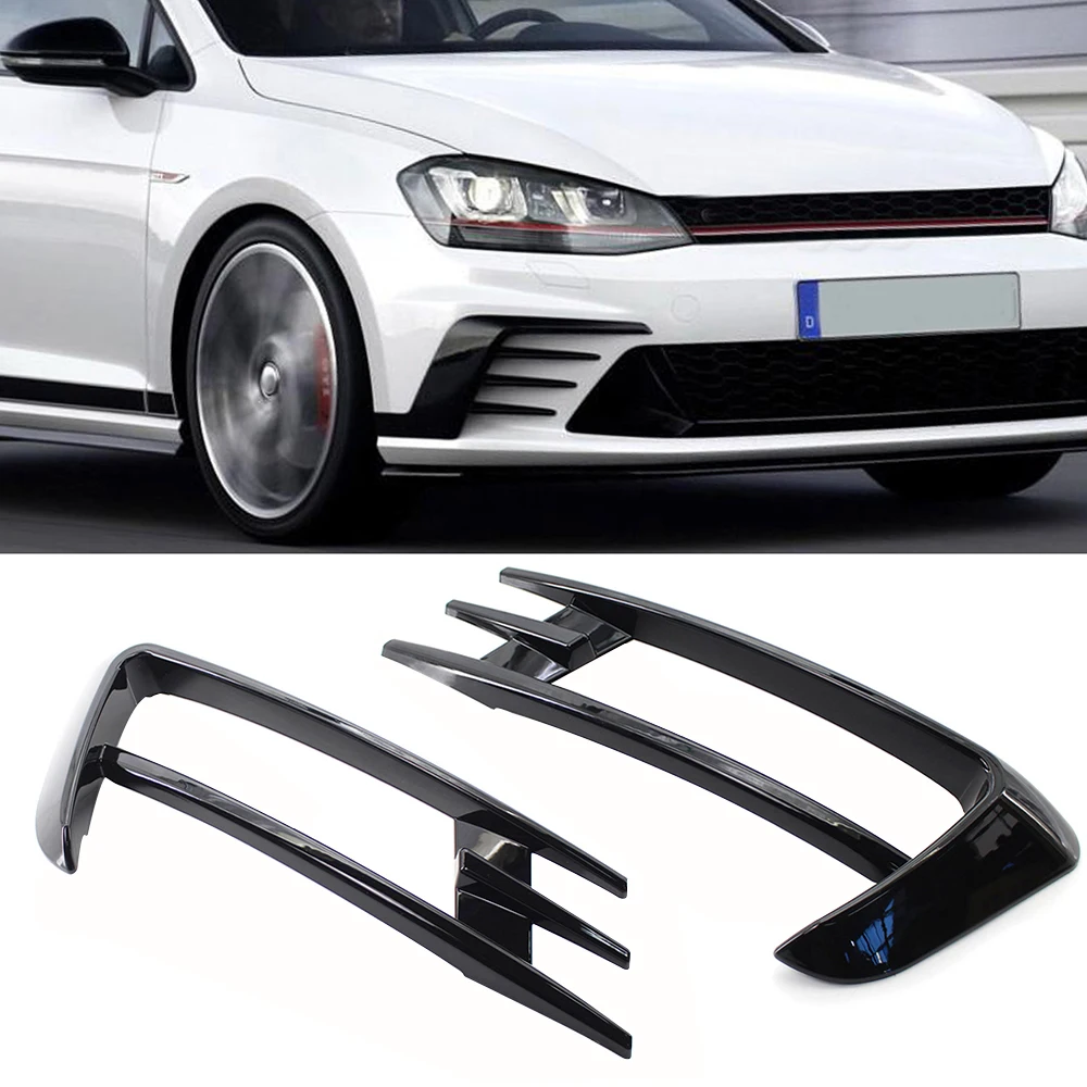 

2PCS/Pair Car Front Fog Lamp Eyebrow Wind Knife Cover Trim ABS For VW Golf MK7 2014 2015 2016 2017 Fog Light Eyebrow Eye Lid