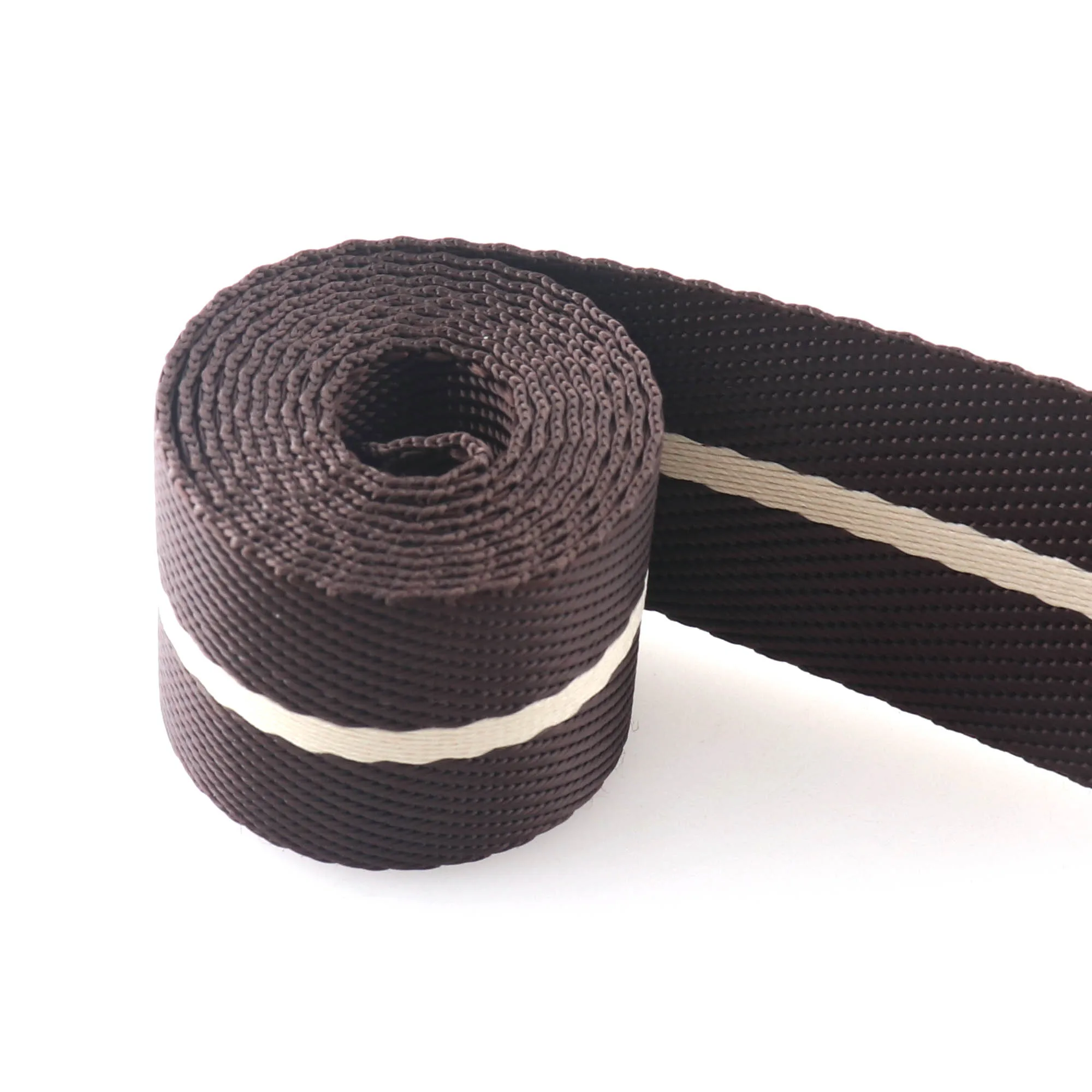 32mm Nylon webbing Pet collar webbing black/brown stripe nylon webbing bag strapping for bag making,dog collar, belts webbing