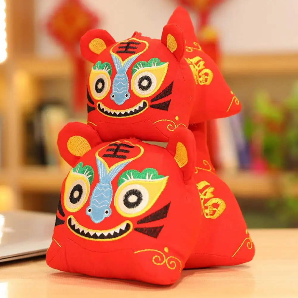 Ultra Soft  Great Chinese Folk Zodiac Tiger Pendant Compact Tiger Doll Portable   for Schoolbag