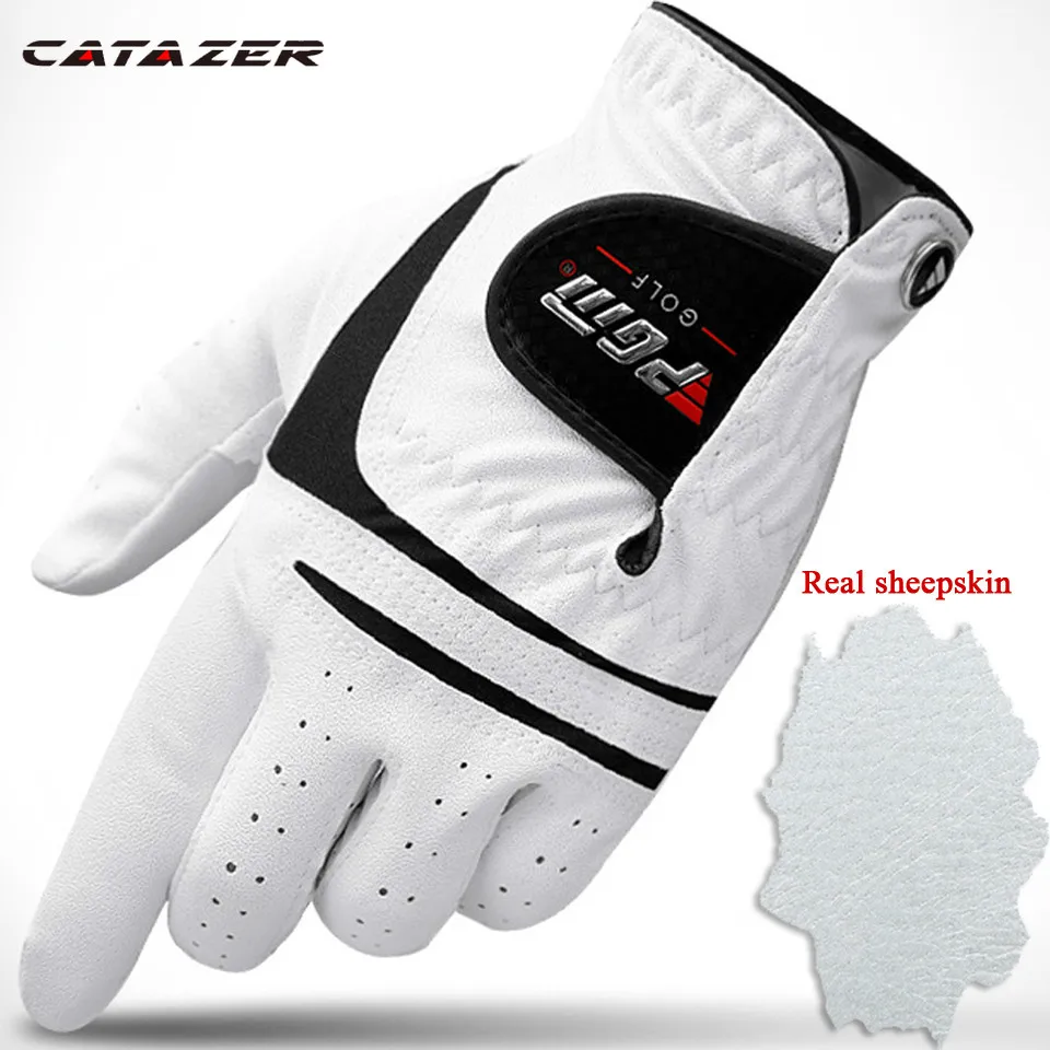 

Men Golf Gloves Real Leather Kid Sheepskin Outdoor Sport Training Clubs Gloves Non-slip Wearable Grip Fits Well Catazer