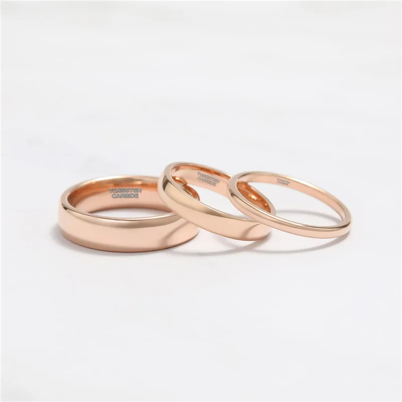 Tigrade 2/4/6mm 18K Roségold plattierter Wolframkarbid-Ehering für Frauen, massiver Verlobungsring für Liebende, Anel Modeschmuck – Detail 3