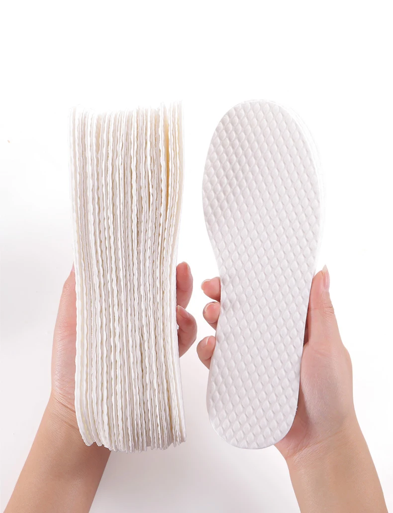 10 Pairs/Pack Disposable Insoles Nature Wood Pulp Insoles Men and Women Thin Breathable Sweat Soft Comfortable Shoe Pad