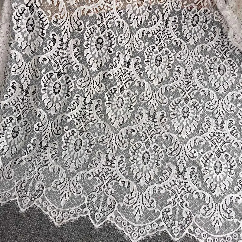 3m Long Thick Eyelashes Lace Fabric Dress Home Textile Tablecloth Decoration 150cm