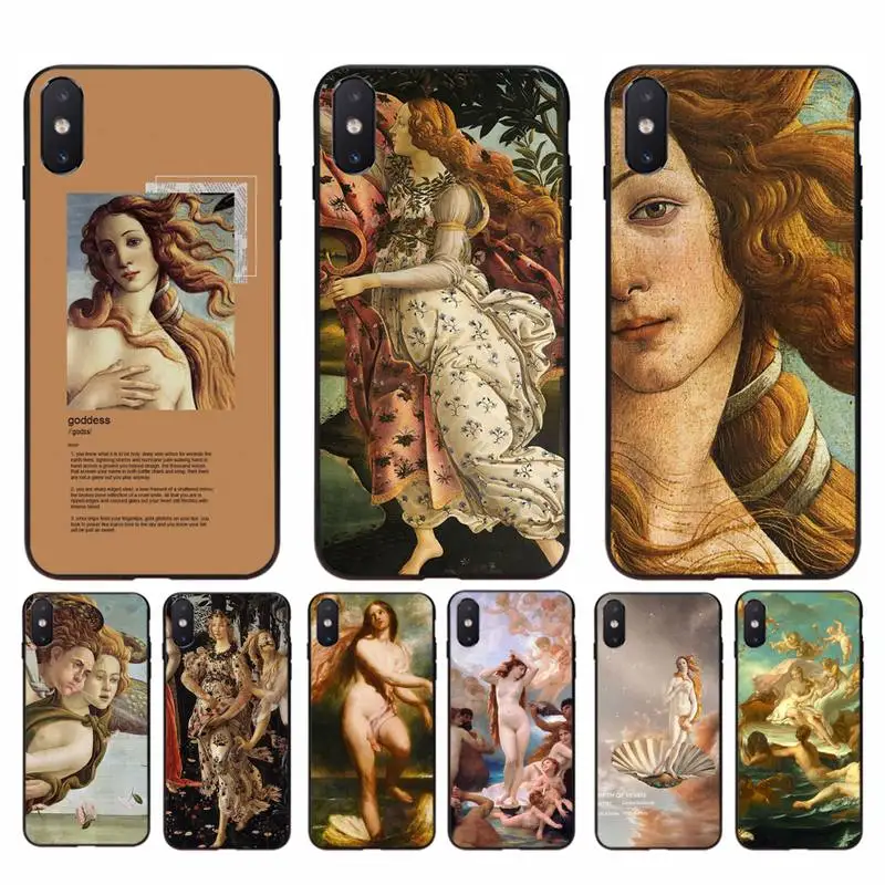 Yinuoda Art Painting The Birth Of Venus Bling Cute Phone Case for iphone 11 Pro Max X XS MAX 6 6s 7 8 plus 5 5S 5SE XR SE2020