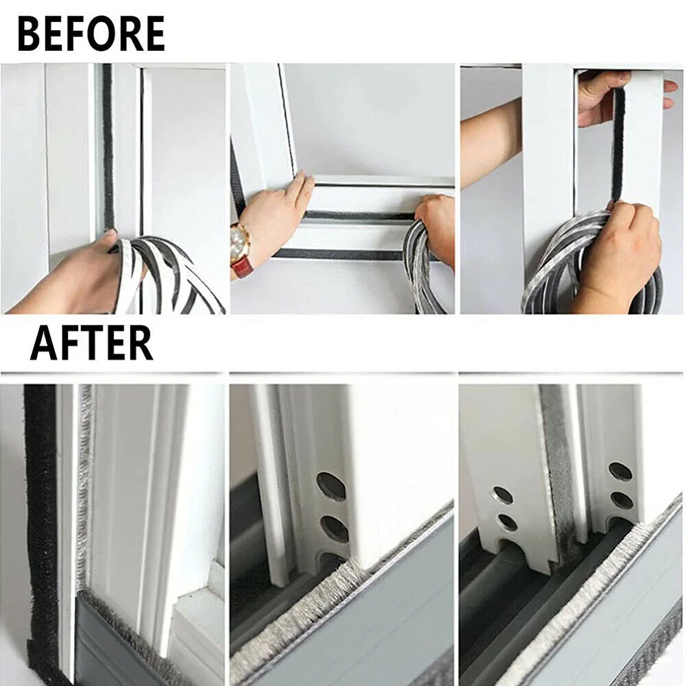 Щетка-уплотнитель для дверей и окон, 10 м