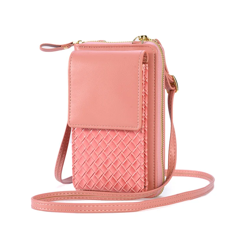 Fashion Woven Pattern Crossbody Purse For Women Pu Leather Small Female Shoulder Phone Bag Girl Messenger Bag Wallet Handbag New