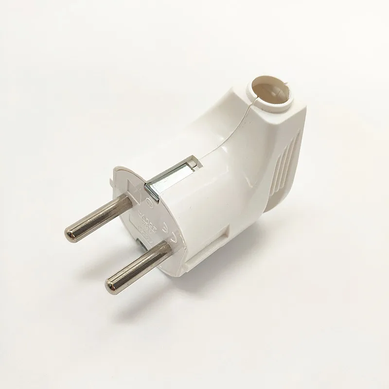 white 90 degree elbow connector 250v 10a 16a french Russia Korea Germany Thailand power cord wired cable plug