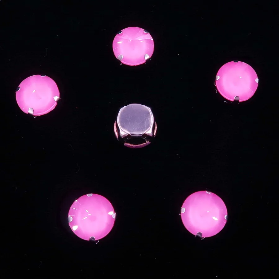 Rivoli runde silberne Krallenfassungen mit Glaskristallen in Regenbogenfarben, 8 mm, 10 mm, zum Aufnähen von Strasskristallen, Applikationen für Kleidung, DIY – Detail 10