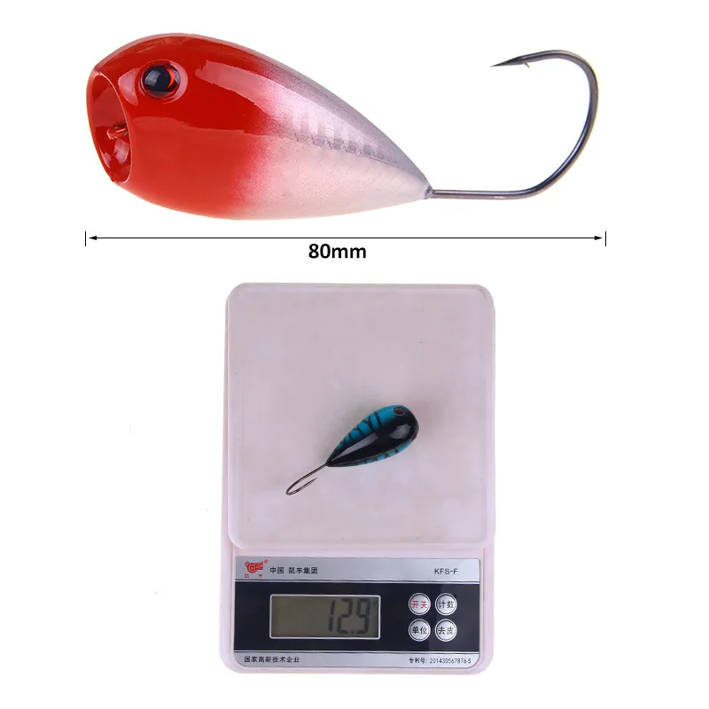 1Pcs/lot Big mouth 8cm 13g Popper Fishing Lure Crankbaits  Artificial Baits Croatian EGG Floating Hard Bait with Single Hook