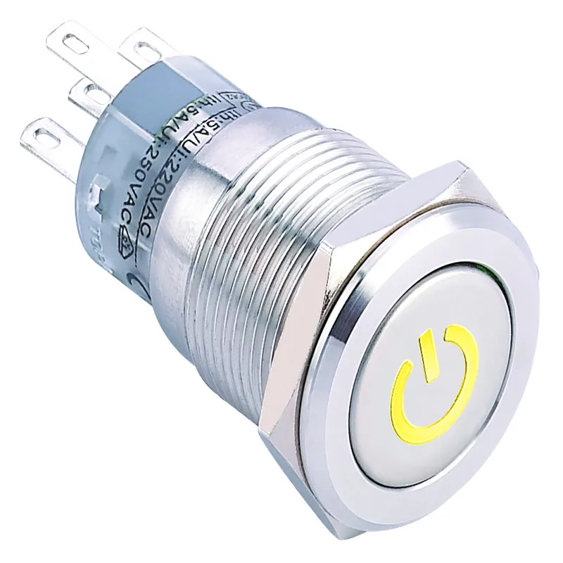 (حار!) رمز الطاقة مفتاح بـزر دفع معدني (16 مللي متر ، PM162F-11DT/B/12 V/S ، PM162F-11ZDT/B/12 V/S CE ، ROHS)