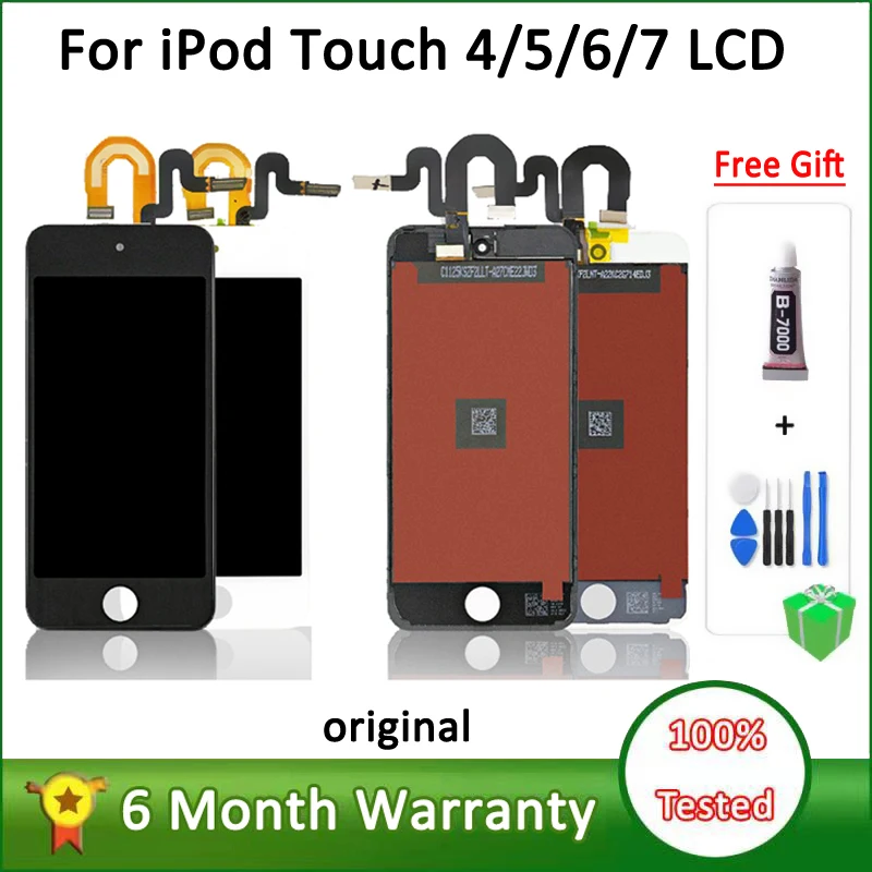 Original LCD For iPod Touch 4 5 6 7 LCD Display with Digitizer Assembly For iPod LCD Touch 4th 5th 6th 7th complete LCD Screen