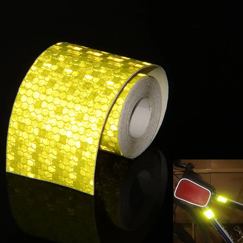 3M Reflective Tape Motorcycle Helmet Stickers Adhesive Reflective Tape Hat Stickers Yellow Orange Lime Green Adhesive Warn Tape