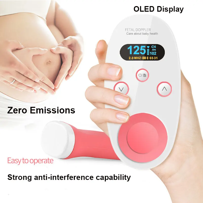 jianyoucare-超音波ドップラー胎児心拍モニター。家庭用、携帯可能。oledディスプレイ搭載。赤ちゃんの心拍数を測定。放射線なし。