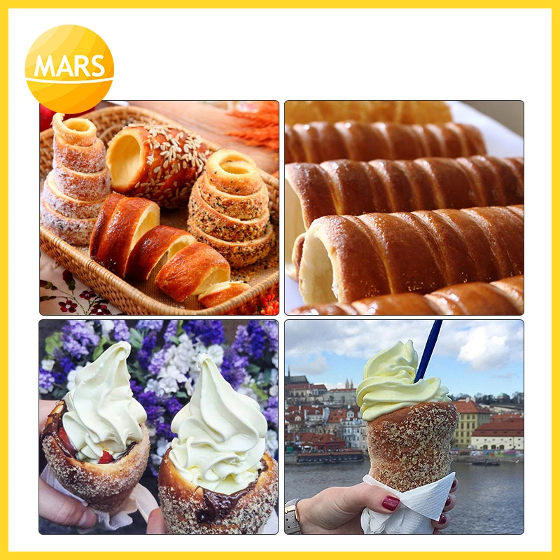 Máquina de tortas de chimenea eléctrica/Gas, Kurtos Kalacs, máquina para hacer rosquillas, helados, rollos de pan de chimenea Trdelnik de Hungría