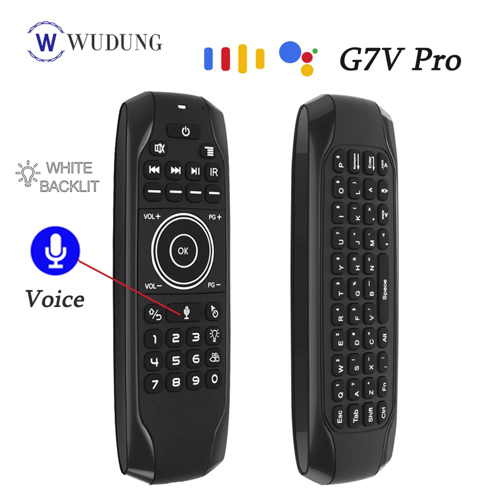 Newest G7V PRO Backlit Voice Gyroscope Wireless Air Mouse with Russian English keyboard 2.4G Smart Voice Remote Control