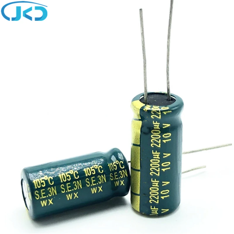 10pcs 10v 2200UF 10*20mm High Frequency Low Impedance 10v 2200UF Aluminum Electrolytic Capacitor 2200uf 10v 20%