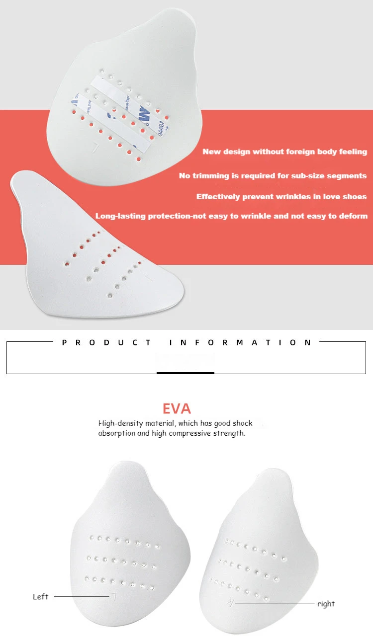 4/2Pcs Anti Falten EVA Schuh Schild Sneaker Anti Falte Unterstützung Schild Kappe Kappe Robuste Halter Schuhe kappe Anti Fuß Quetschen Pflege – Detail 5