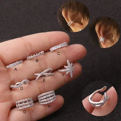 1PC Helix Cartilage Conch Fake Piercing Adjustable Micro Pave CZ Zircon Ear Cuff Non-Pieced No Hole Earring Body Jewelry