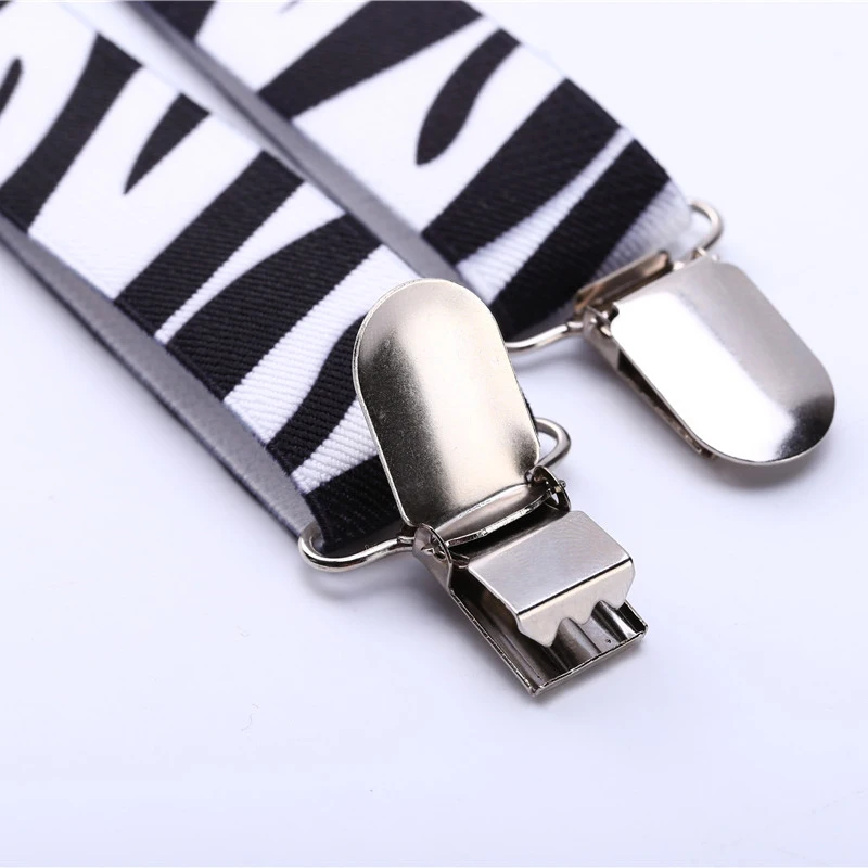 Women Men`s Shirt Suspenders For Trousers Pants Holder Braces Wedding Suspender Straps 1inch width Rainbow Zebra Gallus Elastic