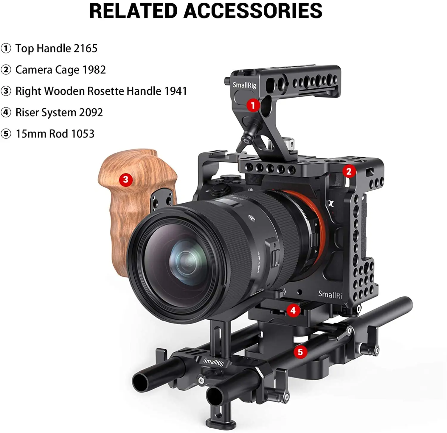 Üst 15mm LWS evrensel Lens desteği 15mm çubuk kelepçe ile kamera Lens y-şekilli braket için 53.5mm ayarı-2681
