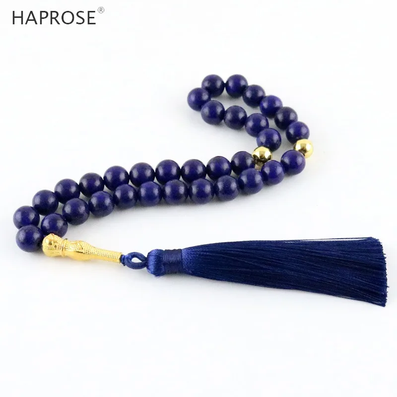 Natural Lapis lazuli Stone Rosary 33 99 Muslim Tasbih Eid Gift For Man Islam Prayer Beads Misbaha Islamic Bracelets Gift