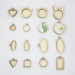 Mini Wooden Embroidery Hoop Ring Cross Stitch Frame Handmade Pendant Crafts Embroidery Circle Sewing Kit DIY Craft Gift Tool