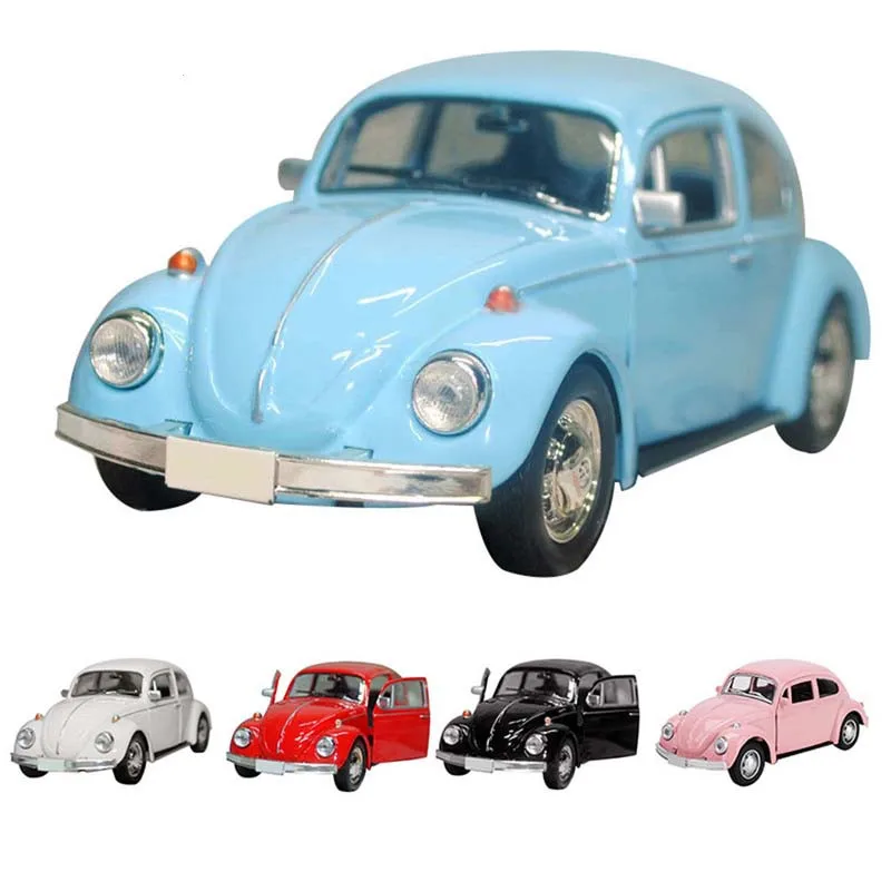 Vintage Beetle Diecast samochód z napędem Pull Back zabawkowy Model dla dzieci prezent Decor śliczne figurki