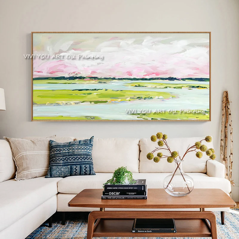 

Rural scenery 100% Handmade modern impression painting high quality handmade abstract oil painting on canvas