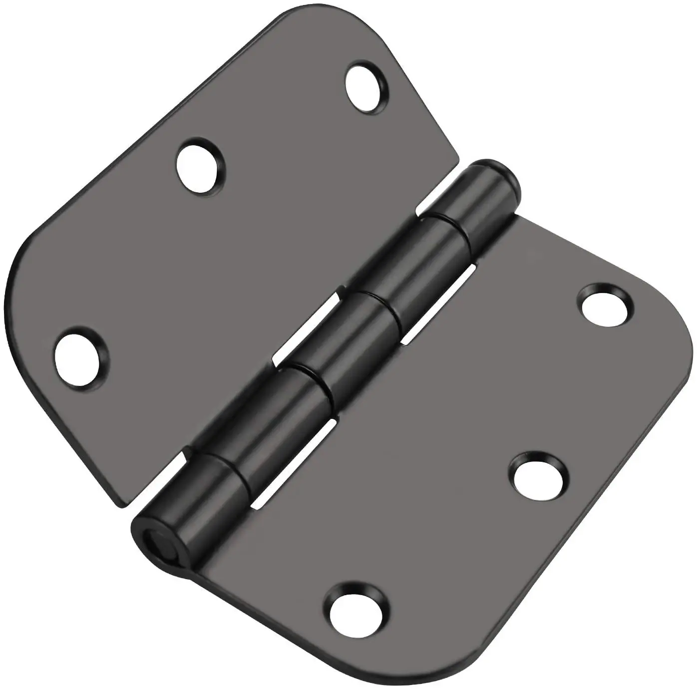 Pack of 24 Black Door HingMatte Black 3.5 Inch Door Hinges with 5/8 Inch Radius Corners 3.5'' X 3.5'' Bi-Fold Interior Door