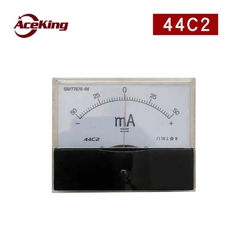 44c2 ± 50mA, 100mA, 200mA, 250mA, 500mA, bidirectional ammeter ± 44c1